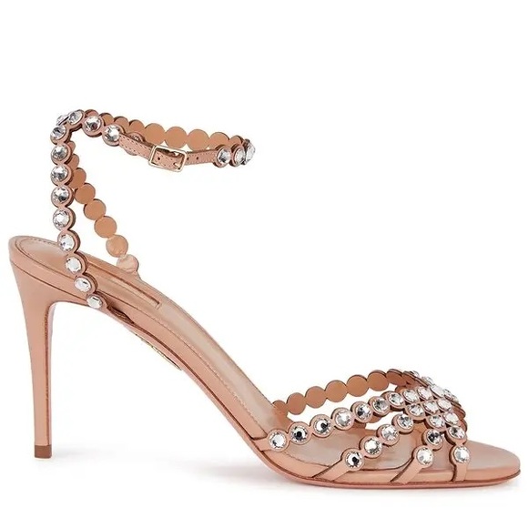 New AQUAZZURA Tequila 85 Blush Leather Sandals $1,525 36 - Picture 6 of 15